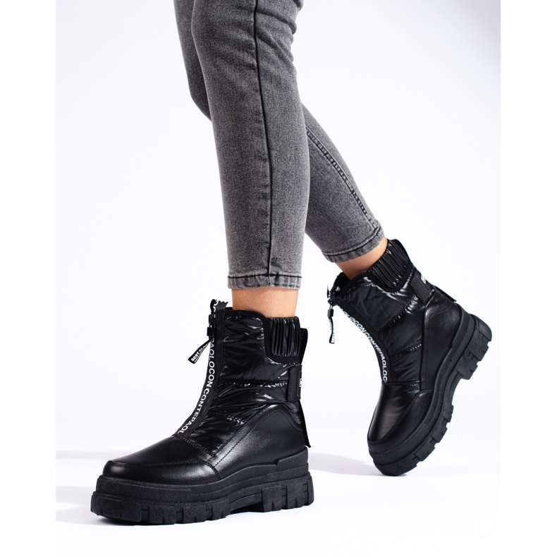 Botas de neve femininas na plataforma preta Vinceza preto 1