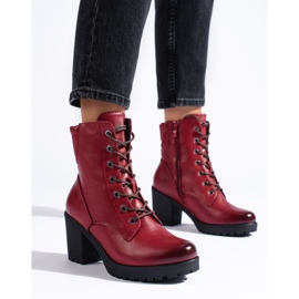Botins cor de vinho com gravata Daszyński vermelho 1