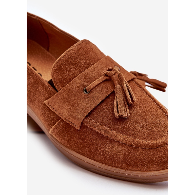 Sapatos mocassins de camurça masculino Zazoo 1566 marrom castanho 1