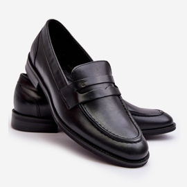 Mocassins de couro masculino Zazoo 1570/1 pretos 1