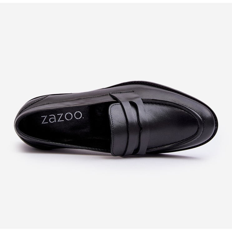Mocassins de couro masculino Zazoo 1570/1 pretos 2