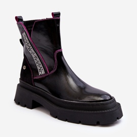 Botas femininas de couro Maciejka 06236-15 pretas preto 2