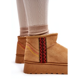 Botas de neve femininas isoladas Camel Lomessa na plataforma marrom 3