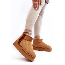 Botas de neve femininas isoladas Camel Lomessa na plataforma castanho 2