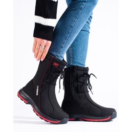 Sapatos de trekking de mulher com casaco de pele de carneiro DK preto 1