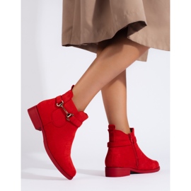 Botins femininos de camurça vermelha Shelovet vermelho 1