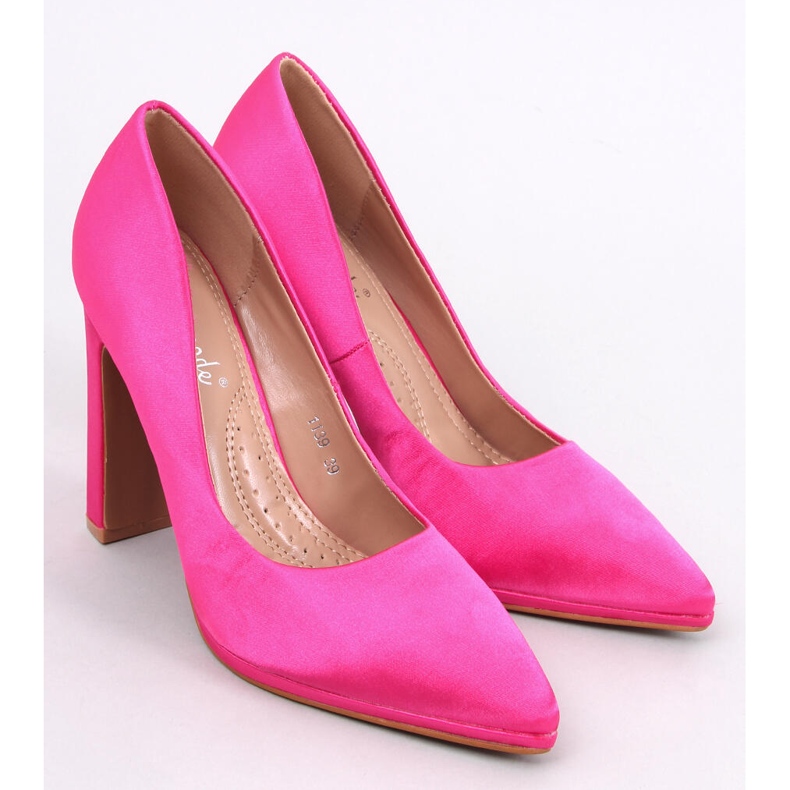 Sapatos de cetim com salto largo Olivv Fuchsia rosa 1