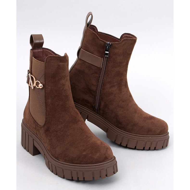 Botas Chelsea com plataforma Errol castanho 1 Botas Chelsea com plataforma Errol castanho 1