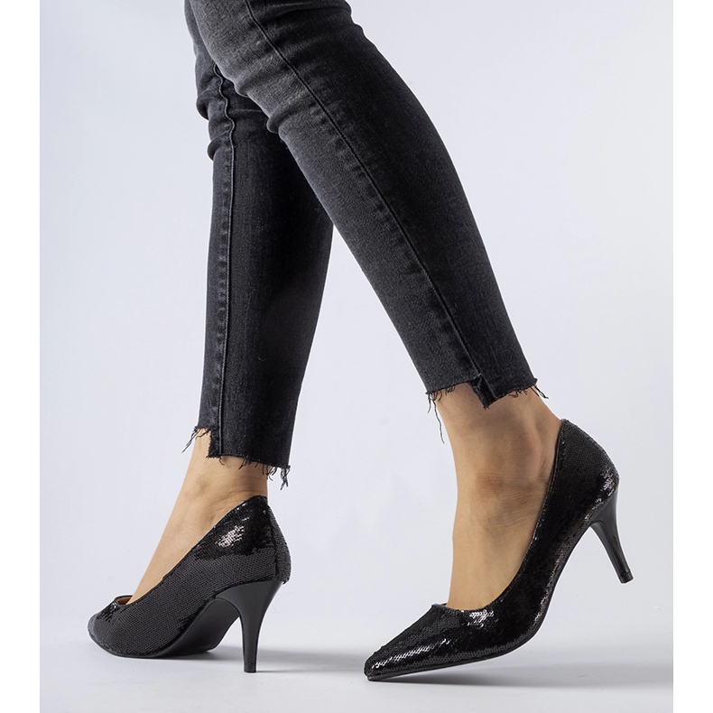 Sapatos Ernesto de salto alto com lantejoulas pretas preto 2 Sapatos Ernesto de salto alto com lantejoulas pretas preto 2