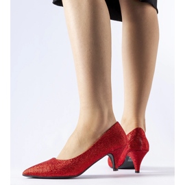 Sapatos baixos Pescara com glitter vermelho 2