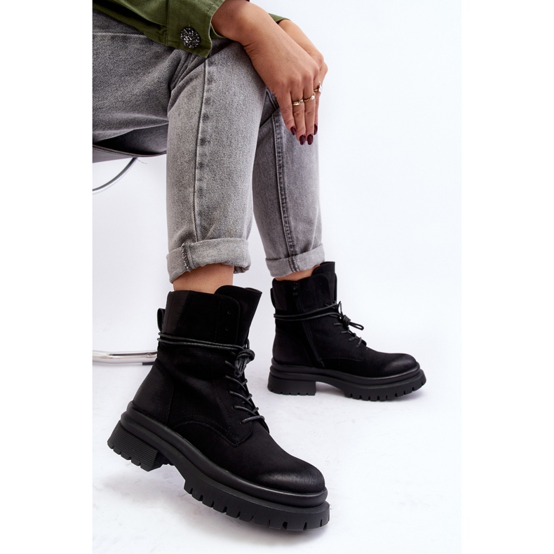 Botins femininos Trapper com sola grossa, Narelona preta preto 1 Botins femininos Trapper com sola grossa, Narelona preta preto 1