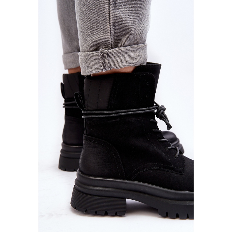 Botins femininos Trapper com sola grossa, Narelona preta preto 2