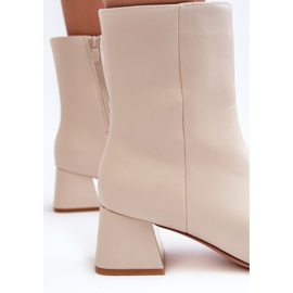 Botins de salto alto com decoração, bege claro Adinah 1