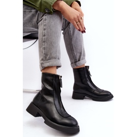 Botas rasas femininas com zíper pretas Elkasa preto 1