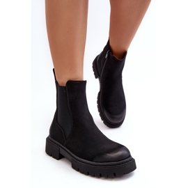 Botas Chelsea isoladas femininas com zíper, Vesta preta preto 1