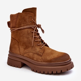 Botas femininas Trapper com sola grossa Camel Narelona marrom 1