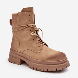 Botins femininos Trapper com sola grossa, Bege Narelona 2 Botins femininos Trapper com sola grossa, Bege Narelona 2