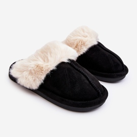 Chinelos infantis Befana pretos com pele 1