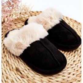 Chinelos infantis Befana pretos com pele 2