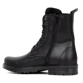 Polbut Botas Chelsea de homem militar polaco 2118ŚW pele preta preto 5