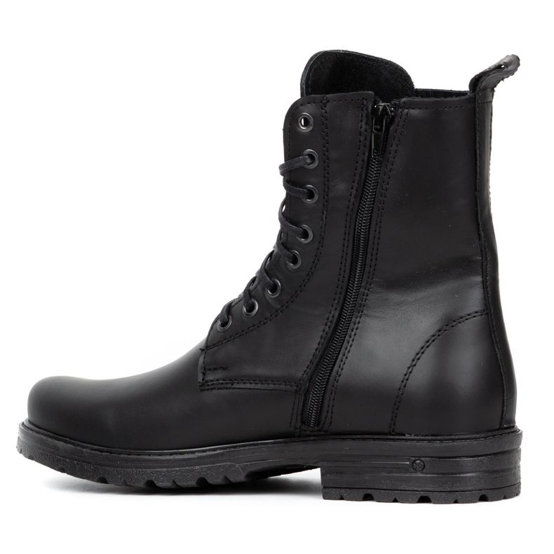 Polbut Botas Chelsea de homem militar polaco 2118ŚW pele preta preto 5