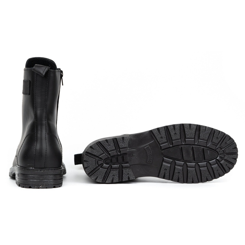 Polbut Botas Chelsea de homem militar polaco 2118ŚW pele preta preto 4
