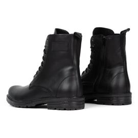 Polbut Botas Chelsea de homem militar polaco 2118ŚW pele preta preto 7