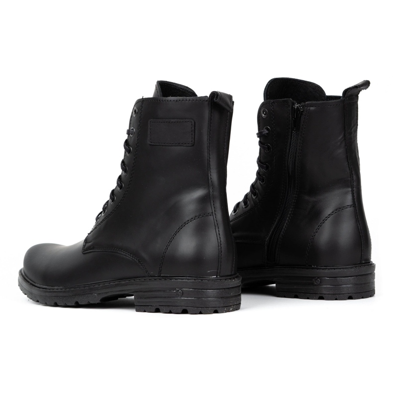Polbut Botas Chelsea de homem militar polaco 2118ŚW pele preta preto 7