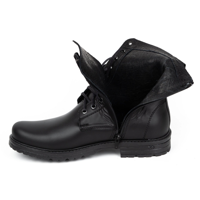 Polbut Botas Chelsea de homem militar polaco 2118ŚW pele preta preto 6