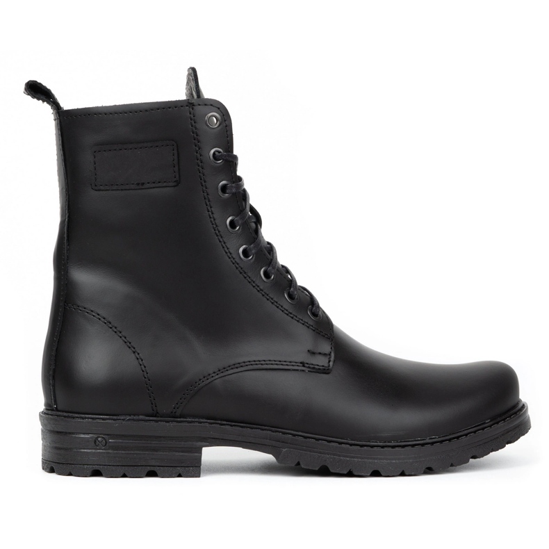 Polbut Botas Chelsea de homem militar polaco 2118ŚW pele preta preto 1