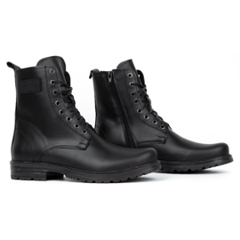 Polbut Botas Chelsea de homem militar polaco 2118ŚW pele preta preto 3