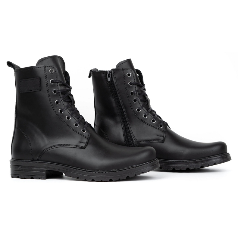 Polbut Botas Chelsea de homem militar polaco 2118ŚW pele preta preto 3