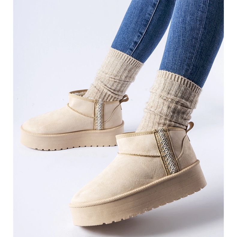 Botas de neve bege na plataforma Dennison 1 Botas de neve bege na plataforma Dennison 1