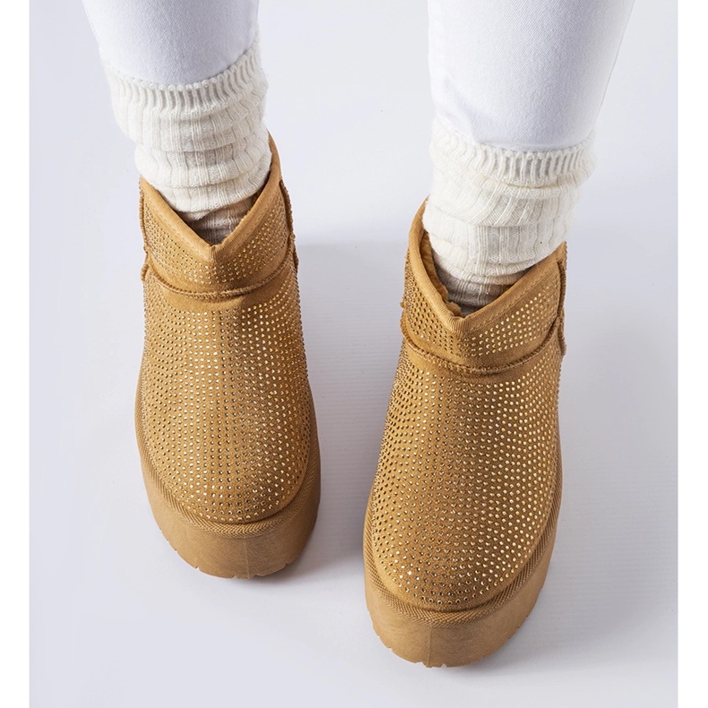 Botas de neve marrons com strass Sonora castanho 1 Botas de neve marrons com strass Sonora castanho 1