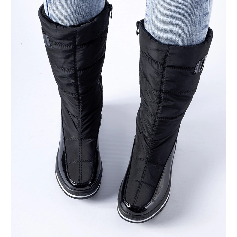 Botas de neve altas com isolamento preto da Settimo 1