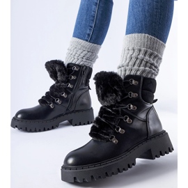 Botas de trabalho pretas com pele Quarto decorativa preto 1
