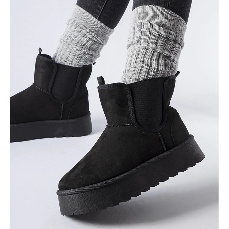 Botas de neve pretas com elásticos nas laterais da Bertino preto 1