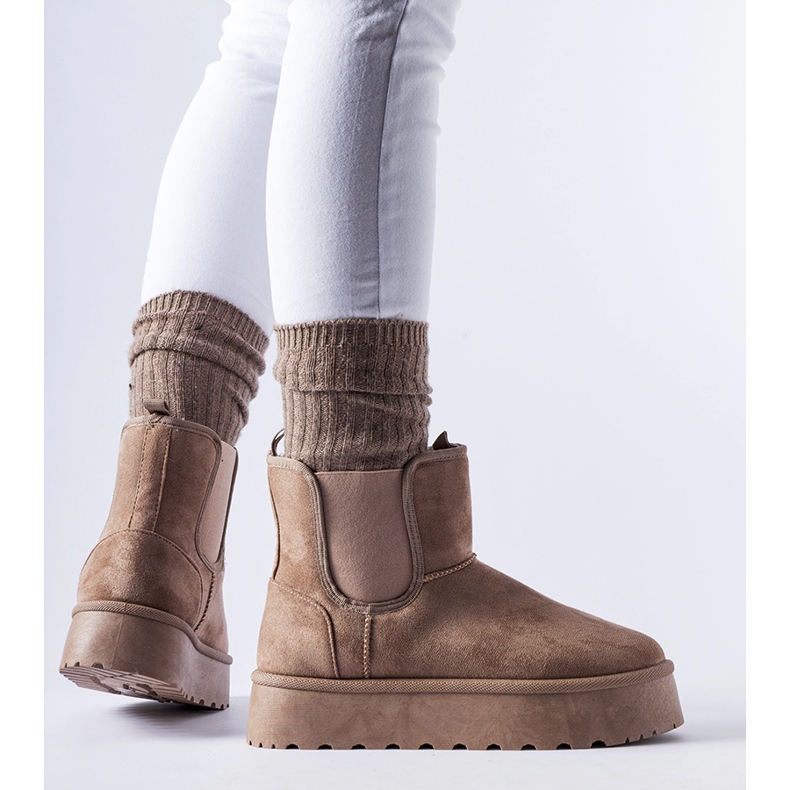 Botas de neve marrons com elásticos nas laterais da Bertino castanho 1