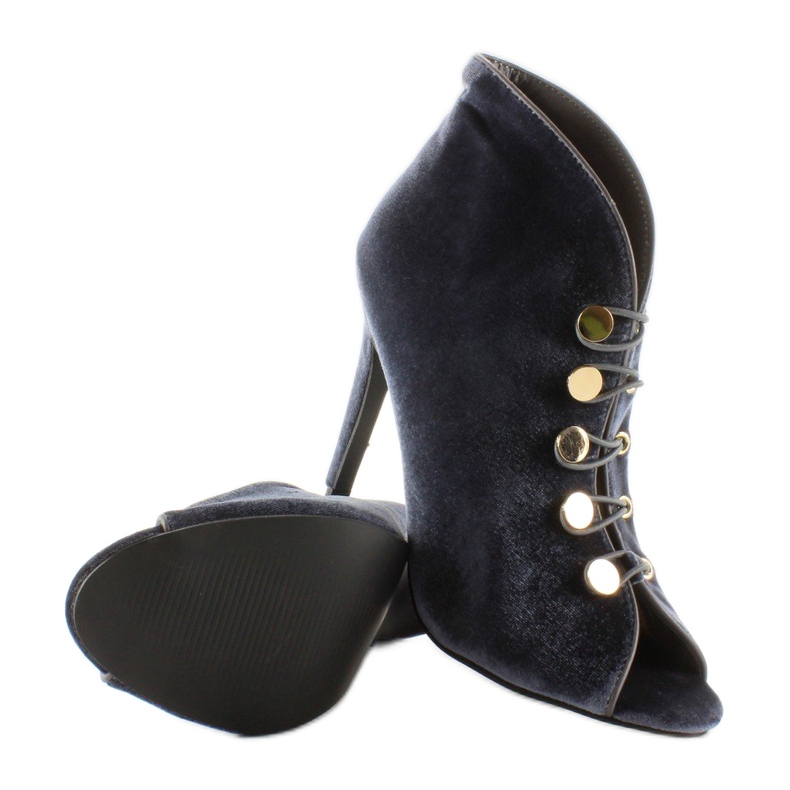 Scarpin de veludo bico aberto 1129 D. Grey cinza 2