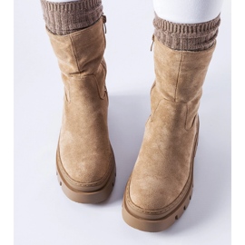 Botins com isolamento marrom e plataforma Umber maciça castanho 2