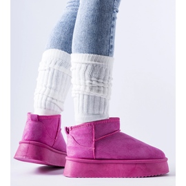 Botas de neve com isolamento rosa na plataforma Miso 1 Botas de neve com isolamento rosa na plataforma Miso 1