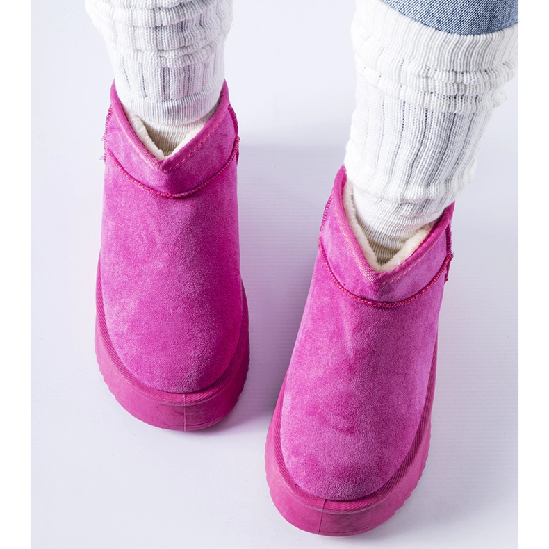 Botas de neve com isolamento rosa na plataforma Miso 2 Botas de neve com isolamento rosa na plataforma Miso 2