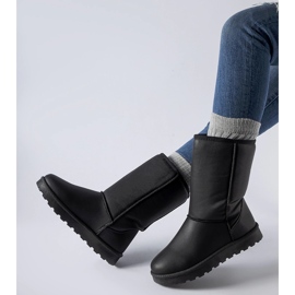 Botas de neve pretas clássicas de couro ecológico Bobby preto 1 Botas de neve pretas clássicas de couro ecológico Bobby preto 1