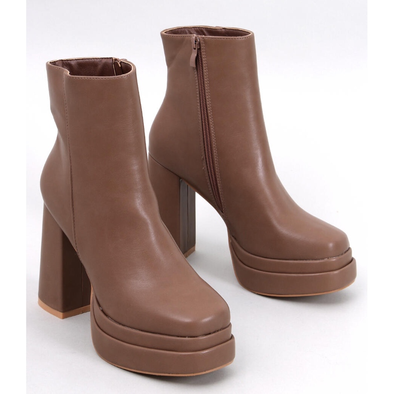 Botas confortáveis ​​com plataforma Charokee Khaki marrom 1