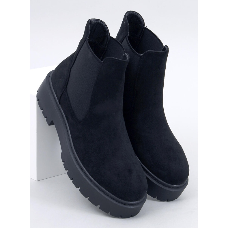 Villes Botas pretas com plataforma Chelsea preto 1