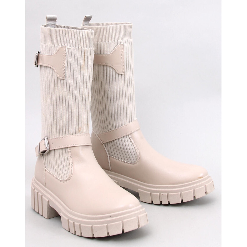 Botas Rhea Beige com parte superior flexível bege 1
