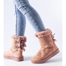 Botas de neve com isolamento rosa e laços da Borbera 1