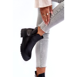 Botas femininas Black isolado de couro ecológico preto 2