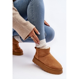 Botas femininas de neve com plataforma Camel Pirette marrom 1