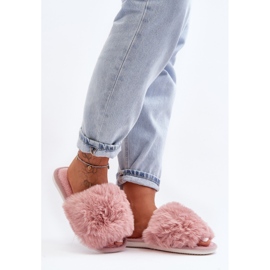 Chinelos femininos com pele, rosa Vienitta 1